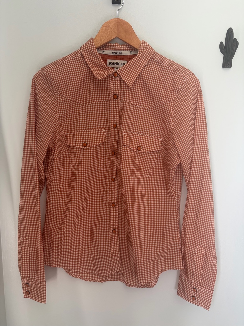 Rank 45 Women’s Brown Gingham Lightweight Button Up